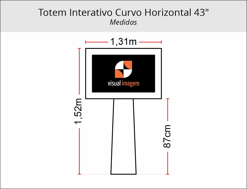 Aluguel de Totem Interativo Horizontal Curvo 43